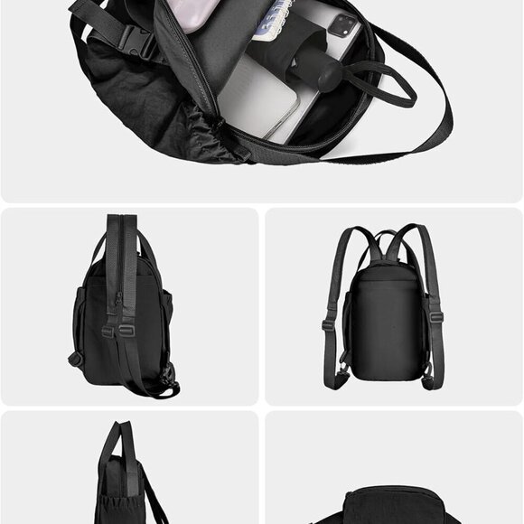 Convertible Backpack to Crossbody Purse Lightweight Small Travel Bag with Detach main image 6